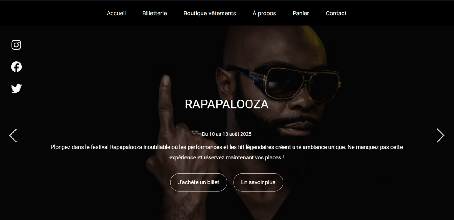 image de présentation du projet Création d'un Site Web pour le Festival Rapapalooza